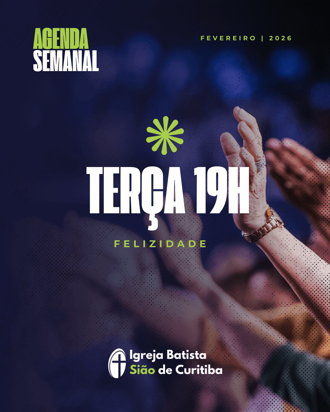 Post Instagram Programação Agenda da Igreja Moderno Azul e Rosa (1)